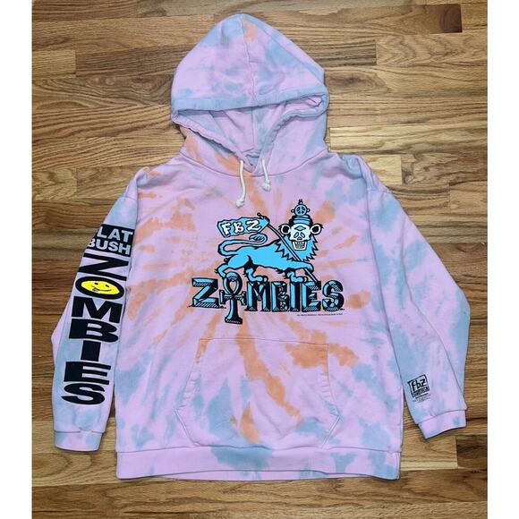 Flatbush Zombies FBZ Orange Sunshine Pullover Hoodie Pink Glorious Dead Sz Med - Picture 1 of 11